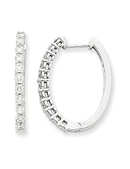 14k WG Hinged Hoop Earrings, Best Quality Free Gift Box Satisfaction Guaranteed