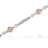 18k Two Tone Gold White and Pink Diamond Braclet Bangle (GH, SI, 1.50 carat)