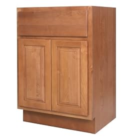 All Wood Cabinetry VSB2421-WCN 24-Inch Wide by 32 1/2-Inch High, Factory Assembled - Ready to Install All Wood Vanity Cabinet, Westport Cinnamon Maple