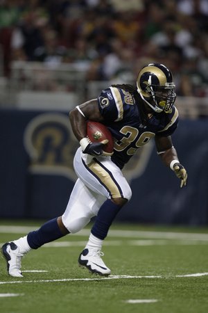 Packers Rams Football: St. Louis, MO - Steven Jackson Photographic Poster Print by Jeff Roberson, 8x12