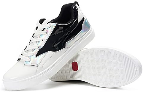 GOFO Casual Low top patent leather men shoes for sports fashion sneakers Shoes White 8 D(M) US