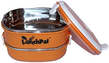 LunchPal® Stainless Steel Bento Lunch Boxes - Leak Proof Food Storage Containers (Orange, Large)