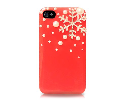 3D Snowflake Series iPhone 4 and 4S Cases - Red