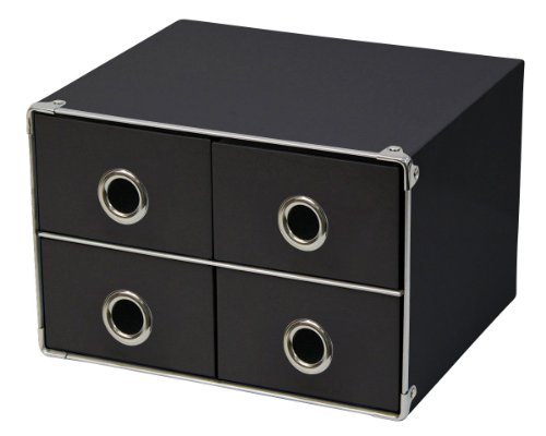 Zeller 17672 Schubladenelement 4-er, Pappe 25.5 x 21 x 17 cm, schwarz Preisvergleich