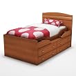 South Shore Twin Captain's Bed Imagine Collection, Morgan cherry
