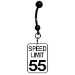 Speed Limit 55 Traffic Sign Belly Ring