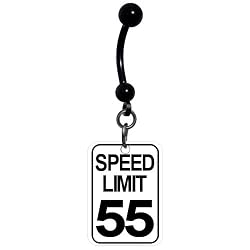 Speed Limit 55 Traffic Sign Belly Ring