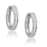 14k White Gold Princess-cut Diamond Hoop Earrings (1/2 cttw, H-I, I1-I2)