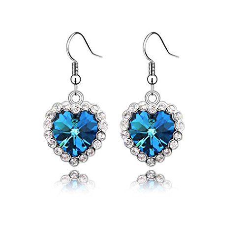 Topstaronline (TM) Swarovski Elements Crystal Love Heart of the Ocean Titanic Earrings