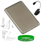 Smoke Crystal Skin TPU Case, Book Light, Car and Travel-Wall Chargers for Barnes and Noble nook E-Reader Reading Device (nook NOT Included)