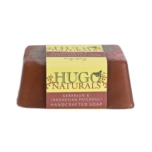 Hugo Naturals Bar Soap, Geranium & Indonesian Patchouli , 6-Ounce Bar (Pack of 3)