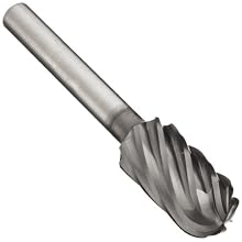 PFERD Cylindrical Carbide Bur, Clog-Resistant, AlTiN Finish, Single Cut, Radius End