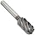 PFERD Cylindrical Carbide Bur, Clog-Resistant, AlTiN Finish, Single Cut, Radius End