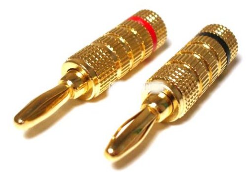 Banana Plug (pair) Black/Red Set of 10 pair for 5 Speaker System by Monster-Cable-N-More