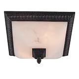 Royce Verona Flush Mount Ceiling Fixture Cognac with Stone Alabaster Globe # RFM2152/3CGN