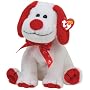 TY Beanie Baby Heartbeat - White Sitting Dog with Ribbon