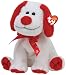TY Beanie Baby Heartbeat - White Sitting Dog with Ribbon