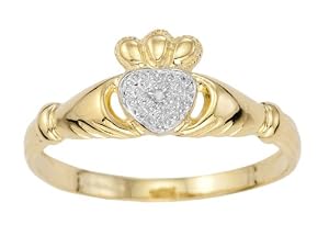 Alliance - Femme - Or jaune (9 carats) 1.649 Gr - Diamant - T 56.5