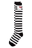 Loungefly - Hello Kitty Black and White Stripe Knee-High Socks