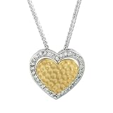 Search : 14K Two-Tone Hammer Finish Diamond Pendant