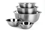Arcosteel 5 Piece Stainless Steel Mixing Bowl Set