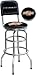 On The Edge Marketing OTE-801108 Chevrolet Bowtie Barstool 2 Foot Rings and Chrome Seat Ring And Back Rest With Swivel