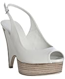 Gucci white leather 'Clemence' platform slingbacks
