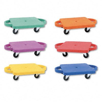 Scooter Set wSwivel Casters Colors 6/Set