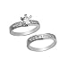 Round Cut Center Stone CZ Wedding Ring Set- 14KT White Gold Filled CZ Wedding Rings set by gemgem Jewelry (9)