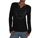 WOMENS Guess Jeans Vintage Dark Grey Raglan Long Sleeve 100% Organic Cotton Jersey Shirt