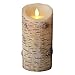 Luminara® Real Flame Effect, Birch Bark Finish, Unscented Wax Pillar Candle (7 in)