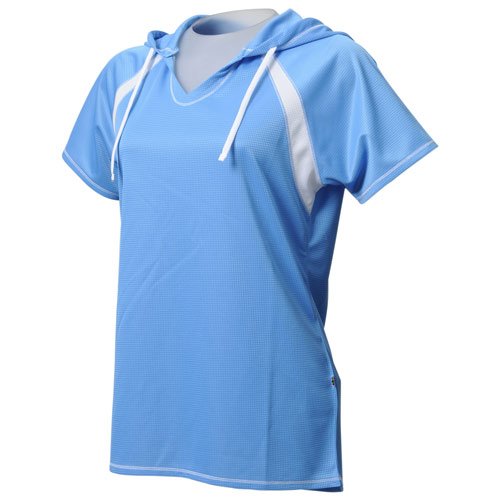 Sports Authority 【レディース】【ランニング】フーディTシャツ 半袖　サックス