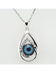 Silver Evil Eye & Cz Pendant and 18" Silver Chain