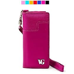 Ipod Nano 5th Generation Wallet Carrying Case + Matching Color HandStrap (Magenta)