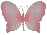 5 Pink Emily Butterflies - Hanging Nylon Butterfly Decorations