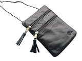 ECHT LEDER BRUSTBEUTEL BRUSTTASCHE BRUSTBÖRSE TASCHE SCHWARZ