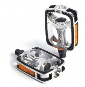 XLC City-/Comfort-Pedal PD-C03Alu, Gummiauflage, silber/schwarz