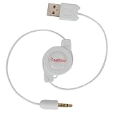 Shuffle Dock Retractable White USB [2-in-1] Charging Cable for Apple iPod Gen 2 MP3 Player Shuffle by Eforcity