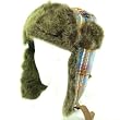 New Faux Fur Plaid Trooper Trapper Pilot Ski Hat Medium Large Turquoise Blue