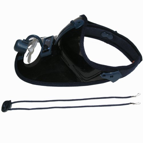 Click here to buy Solar Hat Fan and sunglasses, Blue sun visor with built in solar fan and sunglasses by Solar Sales.