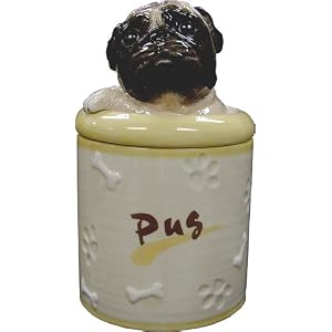 Pug Collectible Dog Puppy Cookie Jar Container Figurine Statue Model by