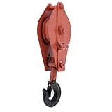 uxcell ローププーリー　滑車　オタフク滑車　スプリングフックローププーリー　建設産業ツール　シャックル式1車　26×10x 3cm 　0.5T　レッド　1個入り