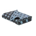 Elegant Baby Chocolate/Blue Dots Reversible Jacquard Knit Blanket 36" x 45"