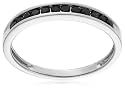 10k Choice of White or Yellow Gold Black Diamond Channel Set Band (1/4 cttw), Size 7