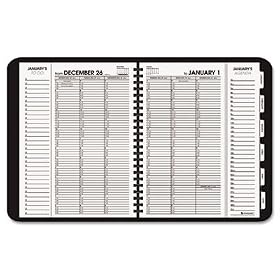 AT-A-GLANCE Triple View Weekly/Monthly Appointment Book, 8 x 11 Inches, Black, 2012 (70-950V-05): Office Products