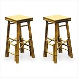 41FcaYiVSIL. SL160  Home Style BABBS2 2 Piece Outdoor Bamboo Bar Stool Set
