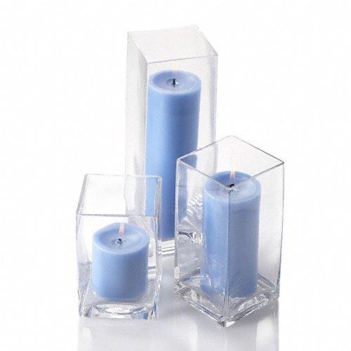 Set of 3 Glass Light Blue