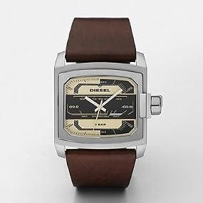 Diesel #DZ1464 Men's Leather Band Rectangular Analog Watch
