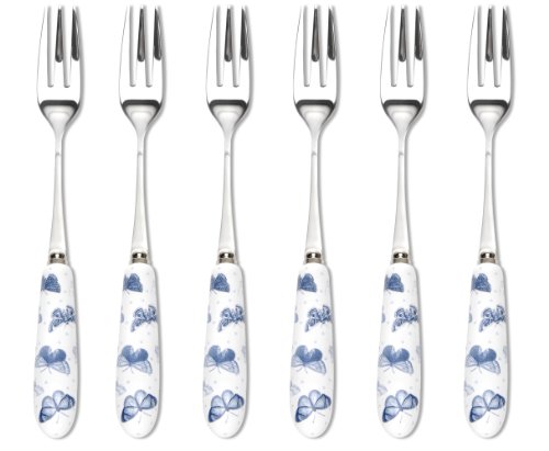 Portmeirion Botanic Pastry Forks, Set of 6, Blue