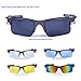 RIVBOS Rb0308 POLARIZED Sports Sunglasses with 5 Set Interchangeable Lens (Silver&Black)